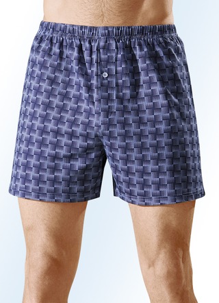 Boxershorts, pak van 4, met sluiting met knopen, bont dessin