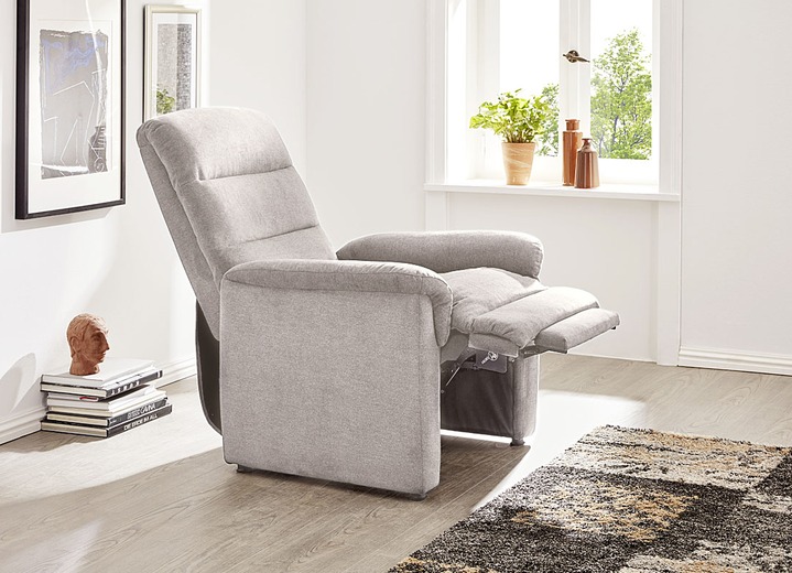 TV fauteuil / relaxfauteuil - Ontspanningsfauteuil met dubbele vering, in Farbe LICHTGRIJS Ansicht 1