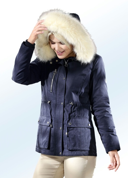 Jassen & mantels - Parka met kunstbont in poolvos look, in Größe 034 bis 052, in Farbe MARINE Ansicht 1