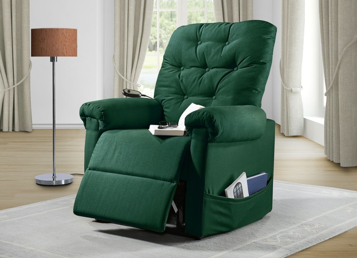 TV fauteuil / relaxfauteuil - Tv-fauteuil met motor en opstahulp, in Farbe DONKERGROEN Ansicht 1