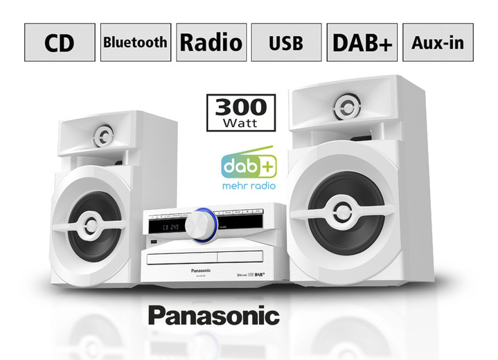 Muziekapparaten - Panasonic stereosysteem SC-UX104, in Farbe WIT Ansicht 1