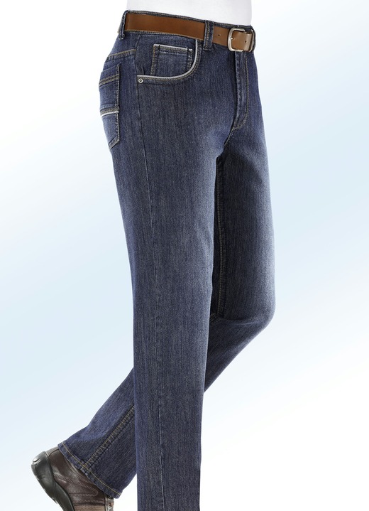 Broeken - Jeans met modieuze details in 3 kleuren, in Größe 024 bis 060, in Farbe JEANSBLAUW Ansicht 1