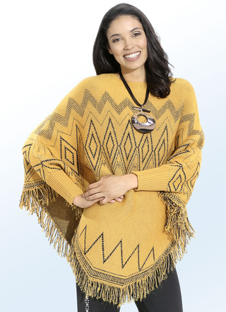 Poncho trui met glitteraccenten