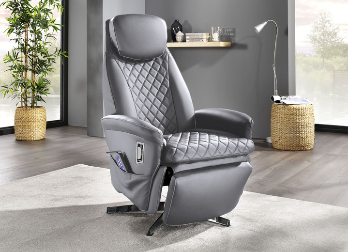 TV fauteuil / relaxfauteuil - Massagestoel met warmtefunctie, in Farbe GRIJS Ansicht 1