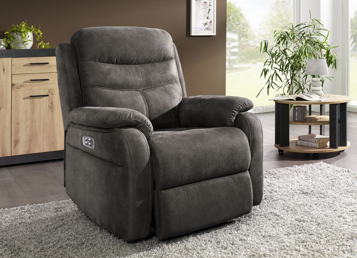 TV fauteuil / relaxfauteuil - Elektrisch verstelbare tv-fauteuil met motor en opstahulp, in Farbe ZWART-BRUIN Ansicht 1