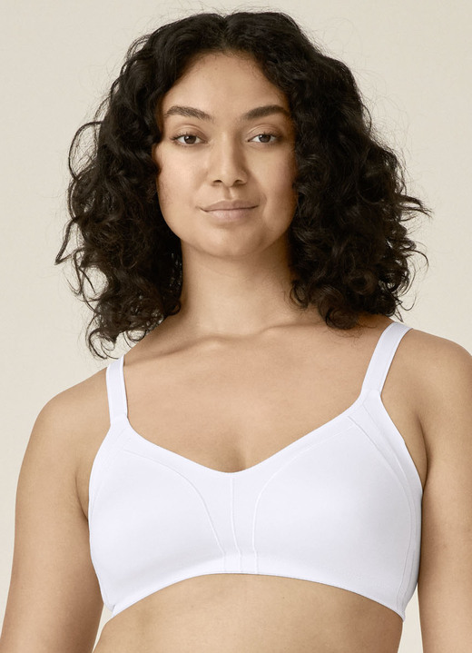 T-shirt-bh - Naturana-minimalisatiebeha met voorgevormde cups, in Größe 075 bis 105, in Cup B, in Farbe WIT Ansicht 1