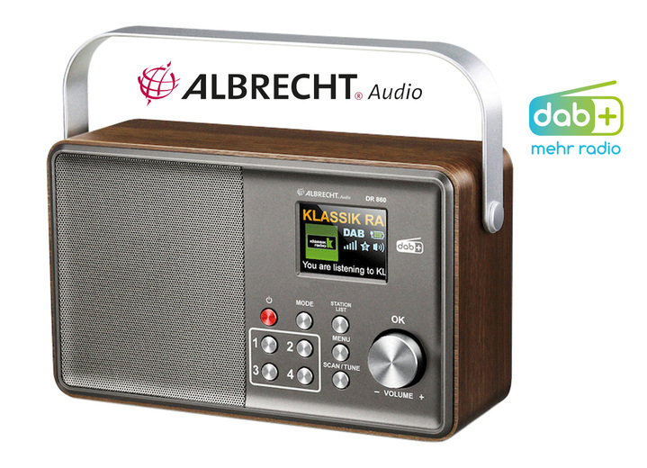 Muziekapparaten - Albrecht DR860 gebruiksvriendelijke DAB+ radio, in Farbe BRUIN Ansicht 1