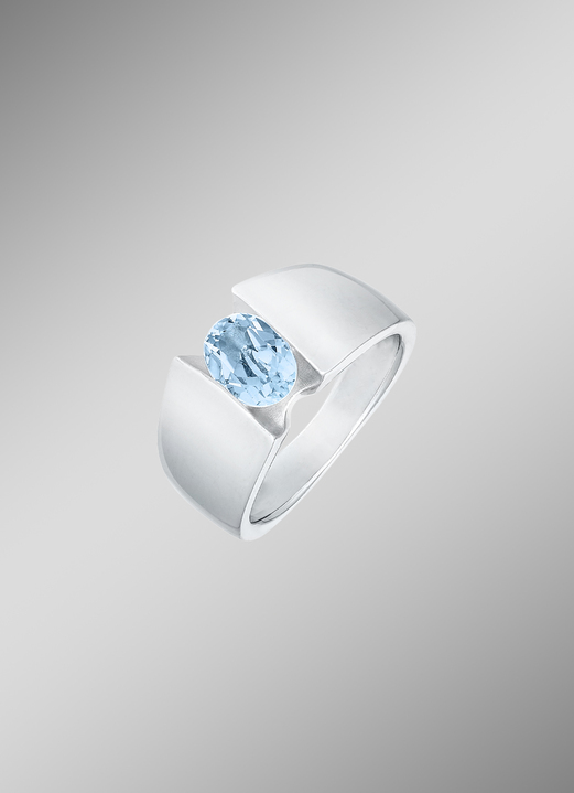 Ringen - Populaire damesring met blauwe topaas, in Farbe