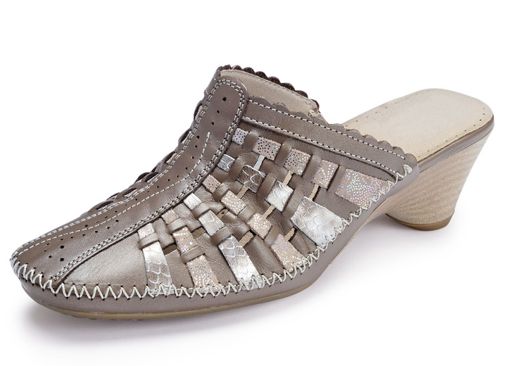 Sandalen & slippers - ELENA EDEN mocassin sabot, in Größe 036 bis 042, in Farbe TAUPE Ansicht 1