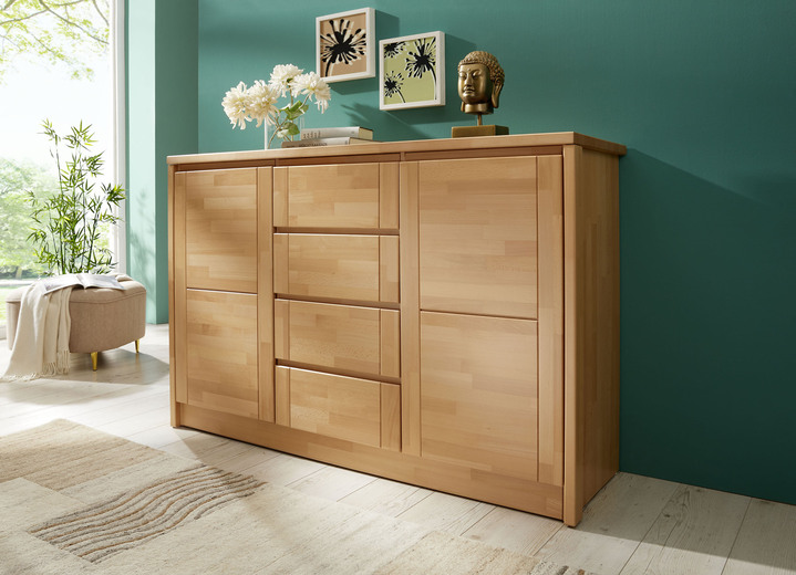 Dressoirs - Dressoir van massief hout met soft close, in Farbe KERNBEUKEN Ansicht 1