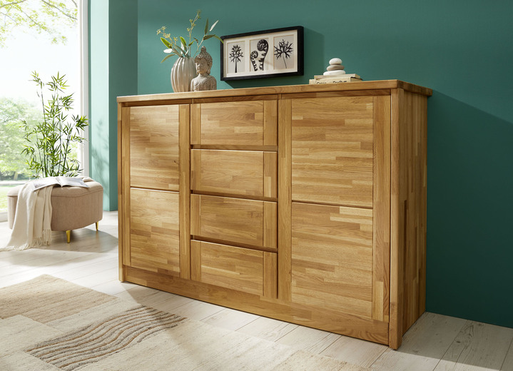 Dressoirs - Dressoir van massief hout met soft close, in Farbe WILD EIKEN Ansicht 1