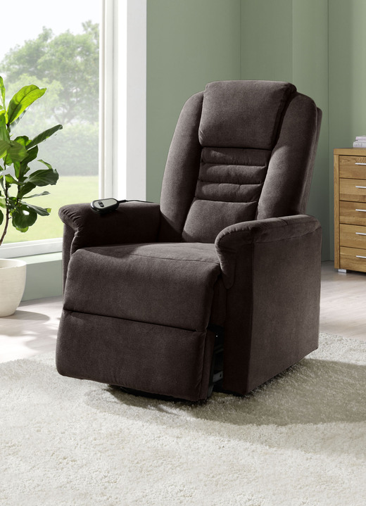 TV fauteuil / relaxfauteuil - Tv-fauteuil met motor en opstahulp, in Farbe DONKERBRUIN Ansicht 1