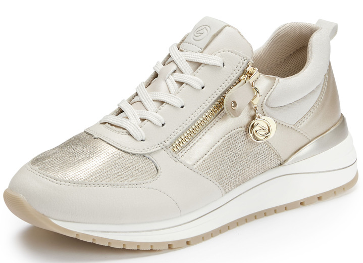 Instappers & veterschoenen - Remonte sneakers in een trendy look, in Größe 037 bis 042, in Farbe BEIGE-GOUD Ansicht 1