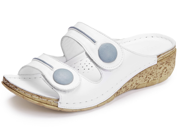 Sandalen & slippers - Gemini muiltjes van deels gekleurd rundnappaleer, in Größe 036 bis 042, in Farbe WITTE SPIJKERBROEK Ansicht 1