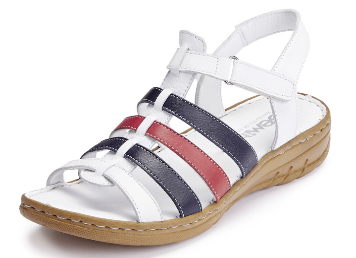 Sandalen & slippers - Gemini sandaal met bandjes van rundnappaleer, in Größe 036 bis 042, in Farbe WIT-BLAUW-ROOD Ansicht 1