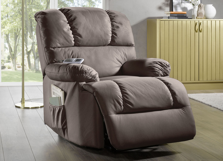 TV fauteuil / relaxfauteuil - Ontspanningsstoel met comfortabele kantelfunctie, in Farbe BRUIN, in Ausführung relaxfauteuil, mechanisch instelbaar Ansicht 1