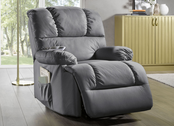 TV fauteuil / relaxfauteuil - Ontspanningsstoel met comfortabele kantelfunctie, in Farbe GRIJS, in Ausführung relaxfauteuil, mechanisch instelbaar Ansicht 1