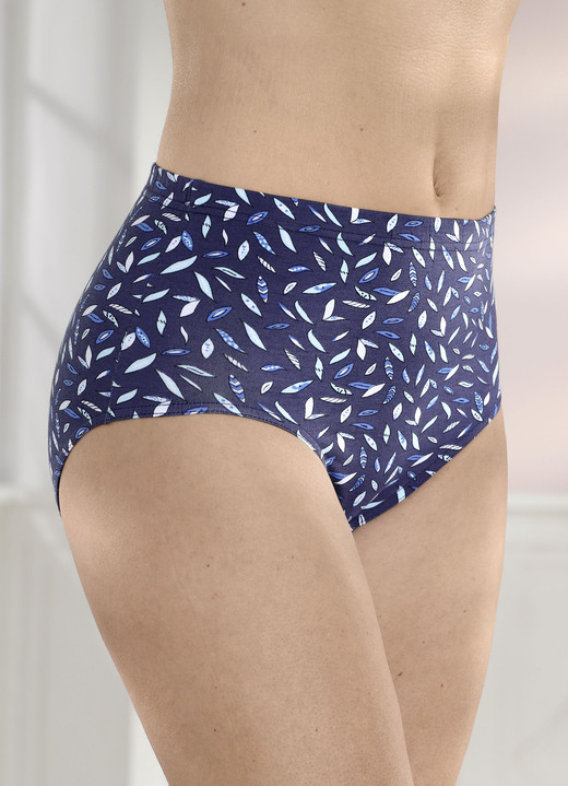 Slips - Set van vier slips met een harmonieuze bloemenprint, in Größe 038 bis 056, in Farbe MARINE-MEERKLEURIG Ansicht 1