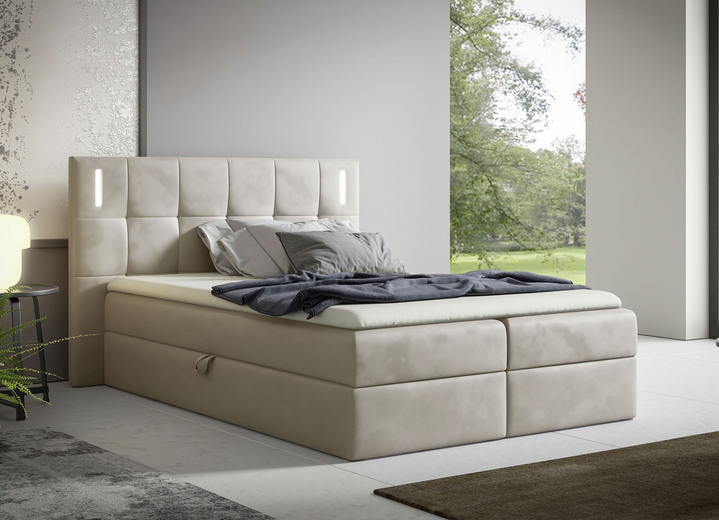 Kinder- & tienermeubels - Boxspring 120 x 200 cm, in Farbe CRÈME Ansicht 1