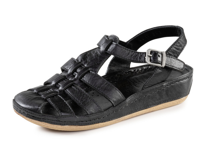 Sandalen & slippers - Gemini sandaal met bandjes van zacht rundnappaleer, in Größe 036 bis 042, in Farbe SCHWARZ Ansicht 1