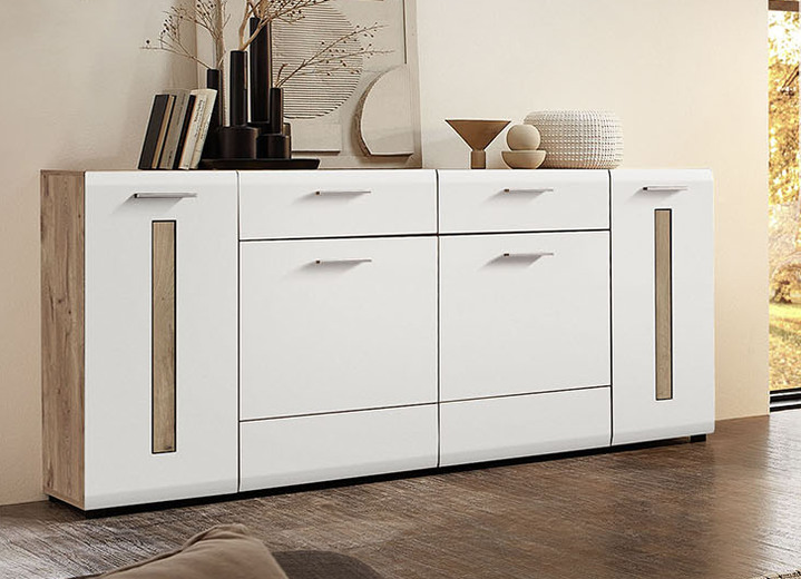 Dressoirs - Dressoir met 4 deuren, in Farbe EICHE-WEISS Ansicht 1