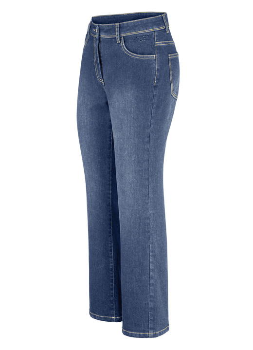 Broek met knoop- en ritssluiting - Bootcut-spijkerbroek, in Größe 017 bis 052, in Farbe JEANSBLAUW Ansicht 1