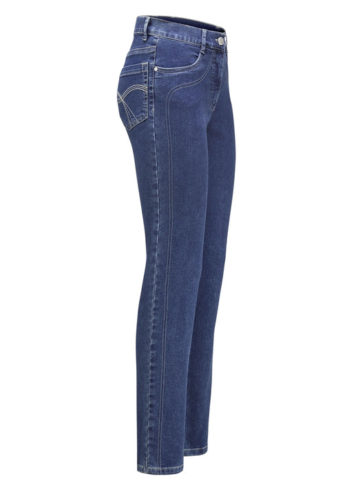 Broek met knoop- en ritssluiting - Power-stretch-jeans, in Größe 017 bis 092, in Farbe DUNKELBLAU Ansicht 1