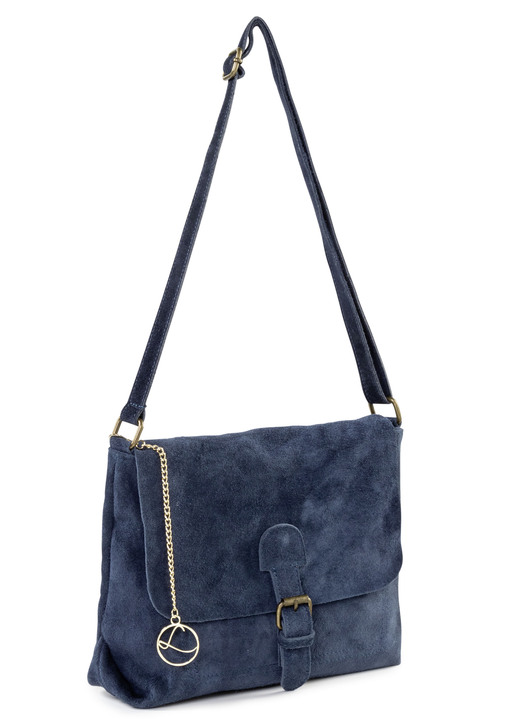 Tassen - Laurina tas met magneetsluiting en decoratieve strik, in Farbe DONKERBLAUW Ansicht 1