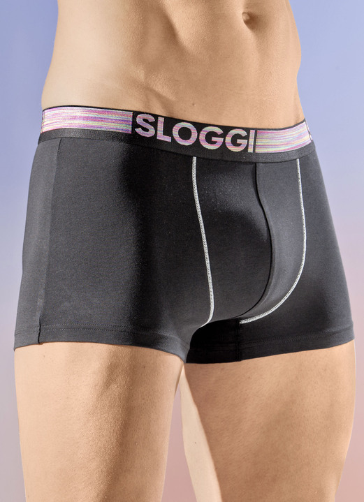 Pants & boxershorts - Sloggi two-pack broek met elastische tailleband, in Größe L bis XXL, in Farbe ZWART