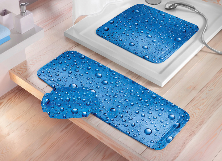 Badkamer-accessories - Waarborgsommen van Kleine Wolke, in Größe 300 (douche-inzet, 55/55 cm) bis 302 (nekkussen, 32/22 cm), in Farbe BLAUW