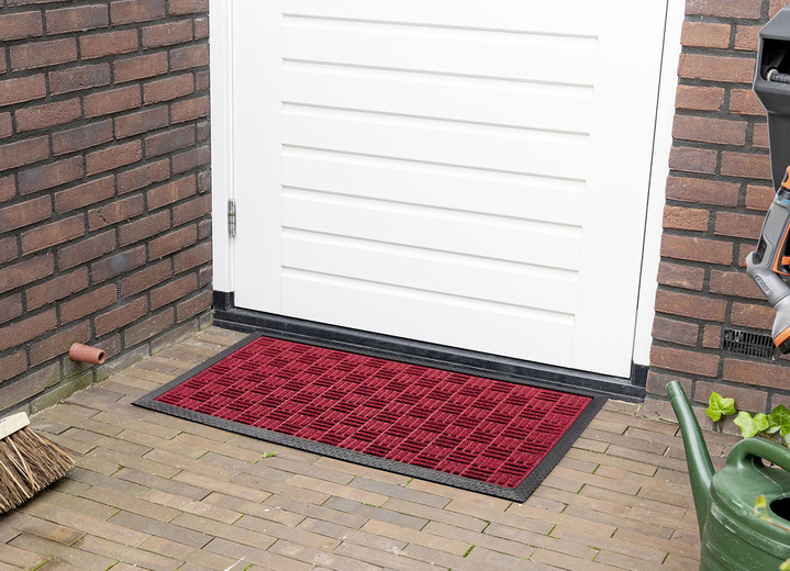 Schoonloopmatten - Deurmat met antislip rubberen achterkant, in Farbe ROOD Ansicht 1