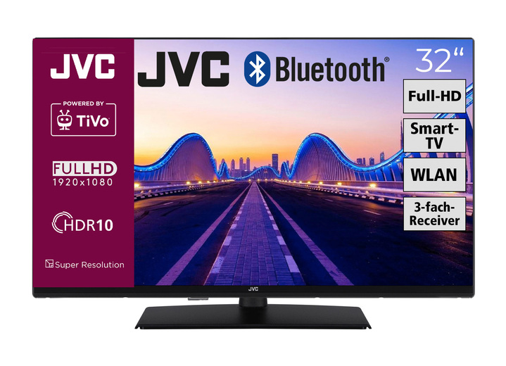 TV - JVC LT-32VF5355 LED televisie met 3x HD ontvanger, in Farbe ZWART Ansicht 1