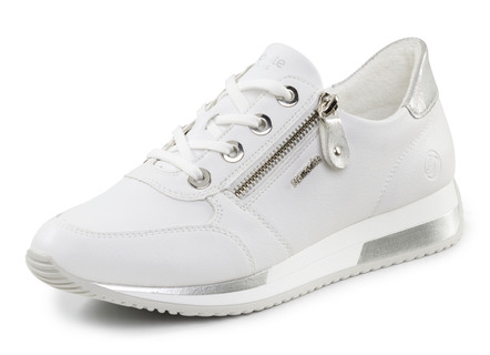 Remonte sneakers met veters en glinsterende zilveren contrastrand