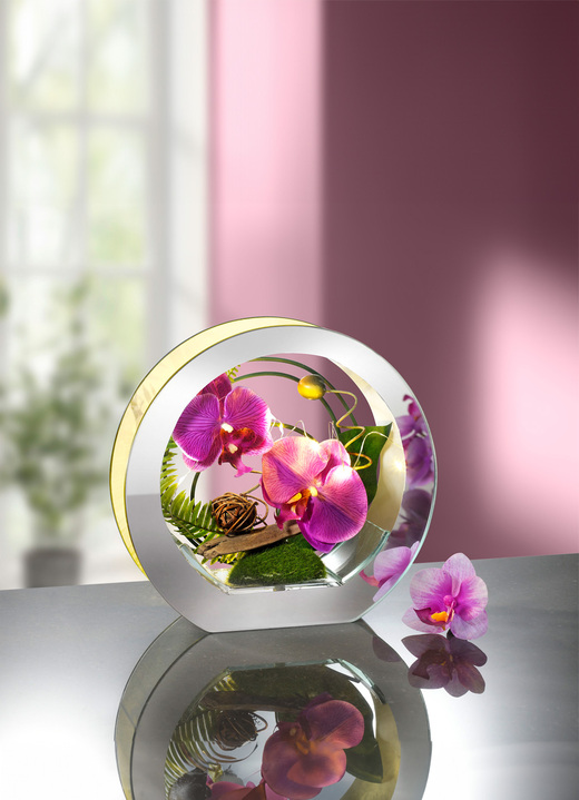 Cadeau-ideeën - Verlichte orchidee in een glas, in Farbe LAVENDEL